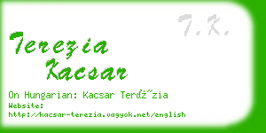 terezia kacsar business card